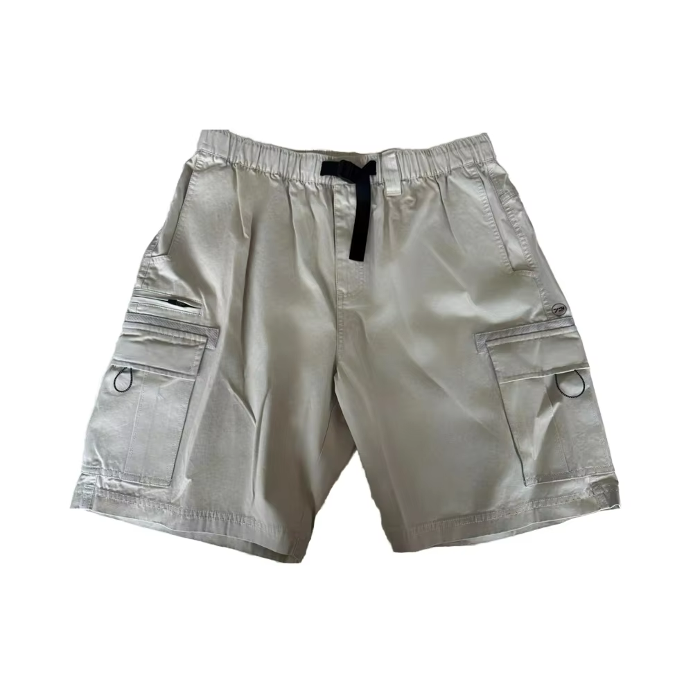 High Quality New Fashion Spandex/Cotton Canvas Fabric Stone Wash Knitted Solid Casual Elastic Waist Mid Chino Cargo Pants/Shorts