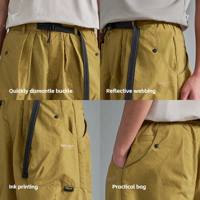 QUICKSHOW CORDURA Workwear Pants Fashion Cargo Shorts Outdoor Waist Belt Streetwear Custom Loge Hiking &amp; Jogger Shorts for Men