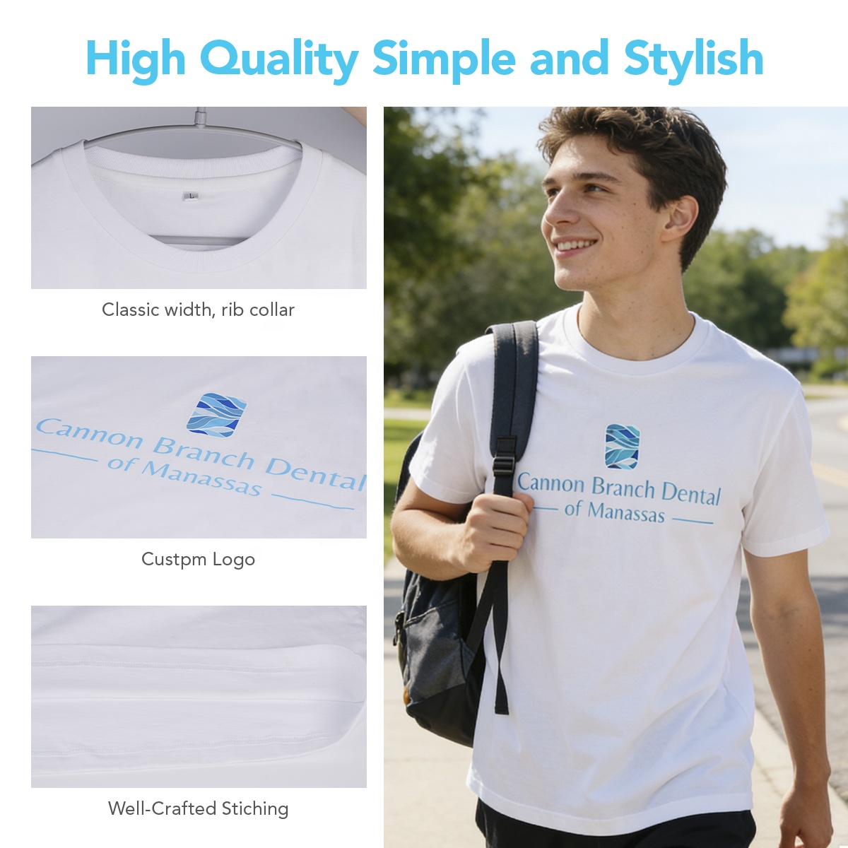 Customized Soft One Color Printed Cotton T-Shirts