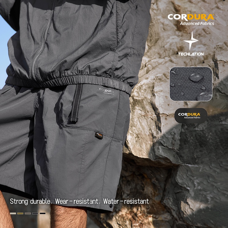 QUICKSHOW CORDURA Workwear Pants Fashion Cargo Shorts Outdoor Waist Belt Streetwear Custom Loge Hiking &amp; Jogger Shorts for Men