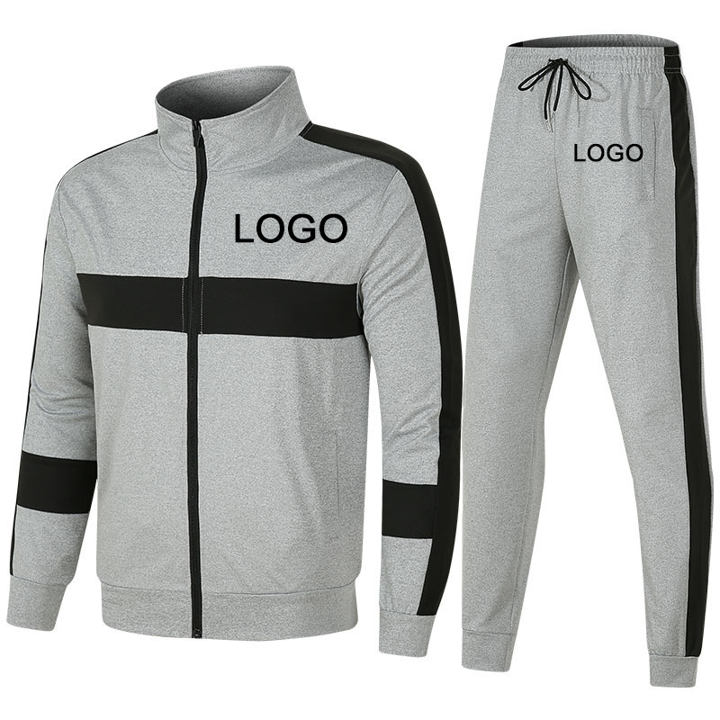 Wholesale Two Piece Jogger Track Suit Zipper Cotton Sweat Pants Sweatsuit Set Men Tracksuits