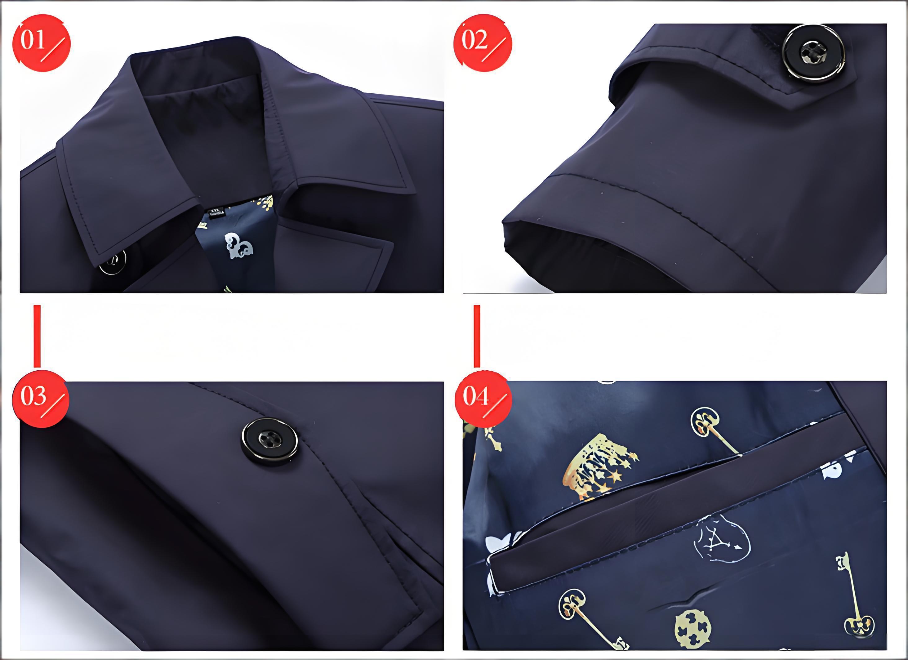 Men's Vintage-Inspired Business Trench Coat | Waterproof Single-Breasted Long Overcoat for Autumn Winter 2025 Collection