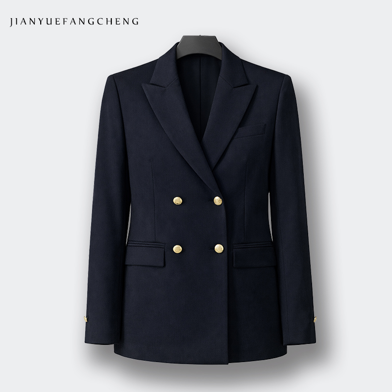 OEM&amp;ODM Classic Minimal Double Breasted Notched Collar Oversized Fit Office Lady Formal Business Wear Women Blazer Suit Jacket