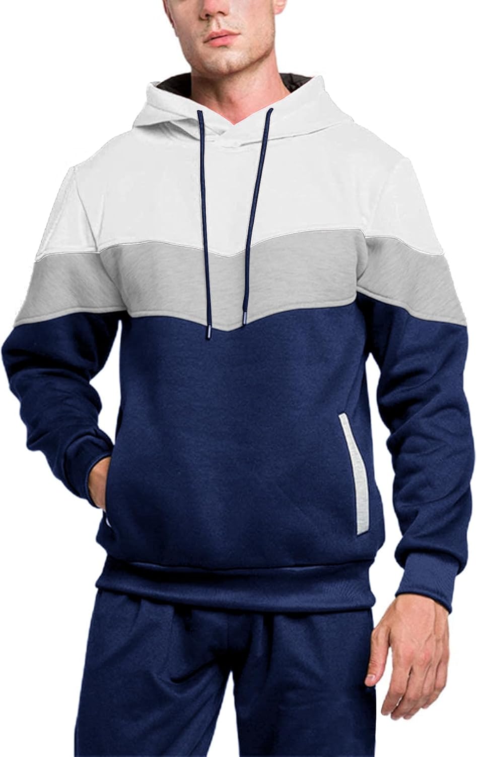 Custom Men's Plus Size Fleece Hoodie Jogger Set High Quality Casual Winter Tracksuit for Street/Gym Wear Woven Embroidered Logo