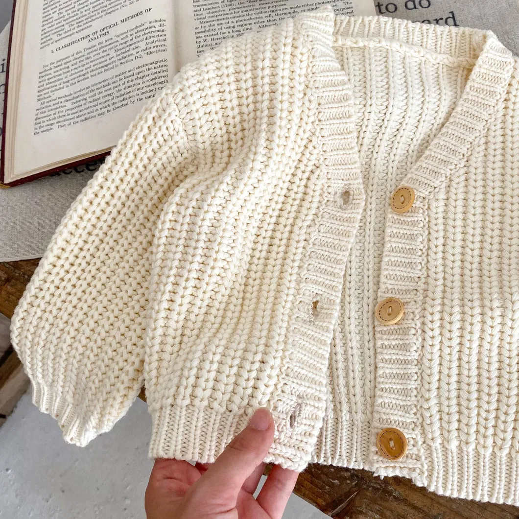 Autumn Baby Boys Girls Sweet Knitwear Cotton Knit Sweater Cardigan