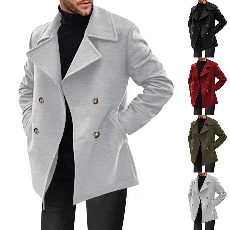 Cross-border Men's Trench Coat 2025 Spring and Autumn Men's Overcoat Mid-length Casual Men's Jacket
