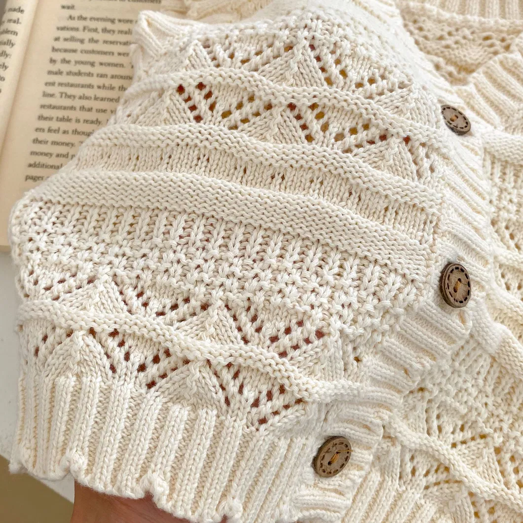 Autumn Infant Kids Boys Girls Sweater Knitwear Spring Clothes Baby Flower V Neck Knitted Cardigan Vest