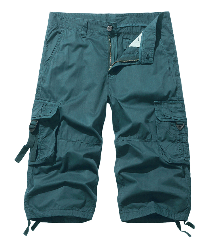 2024 Summer New Men's Cargo 7 Point Pants Large Size Casual Shorts Loose Multi-mouth Bag Pants