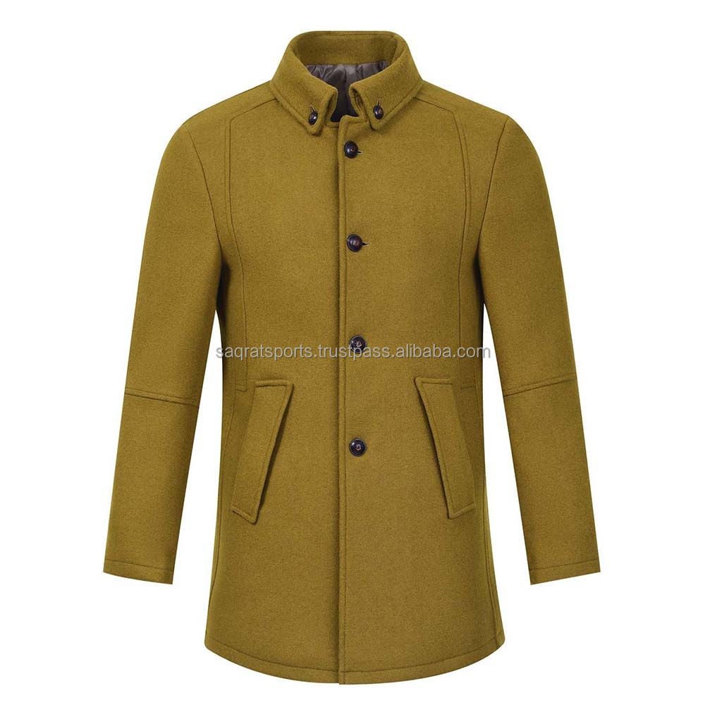 Men Wool Long Coat Detail 9