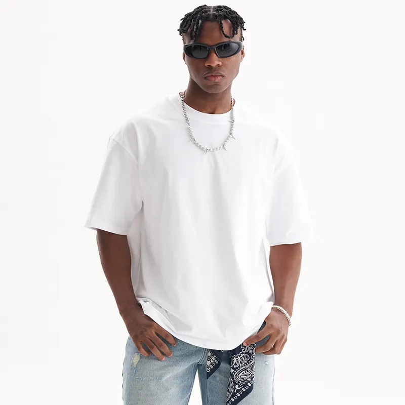 Custom High Quality Heavyweight Shirts Graphic Boxy Cropped Fit Tee Men's T-shirts Casual Oversized Tshirt Blank Shirt For Men