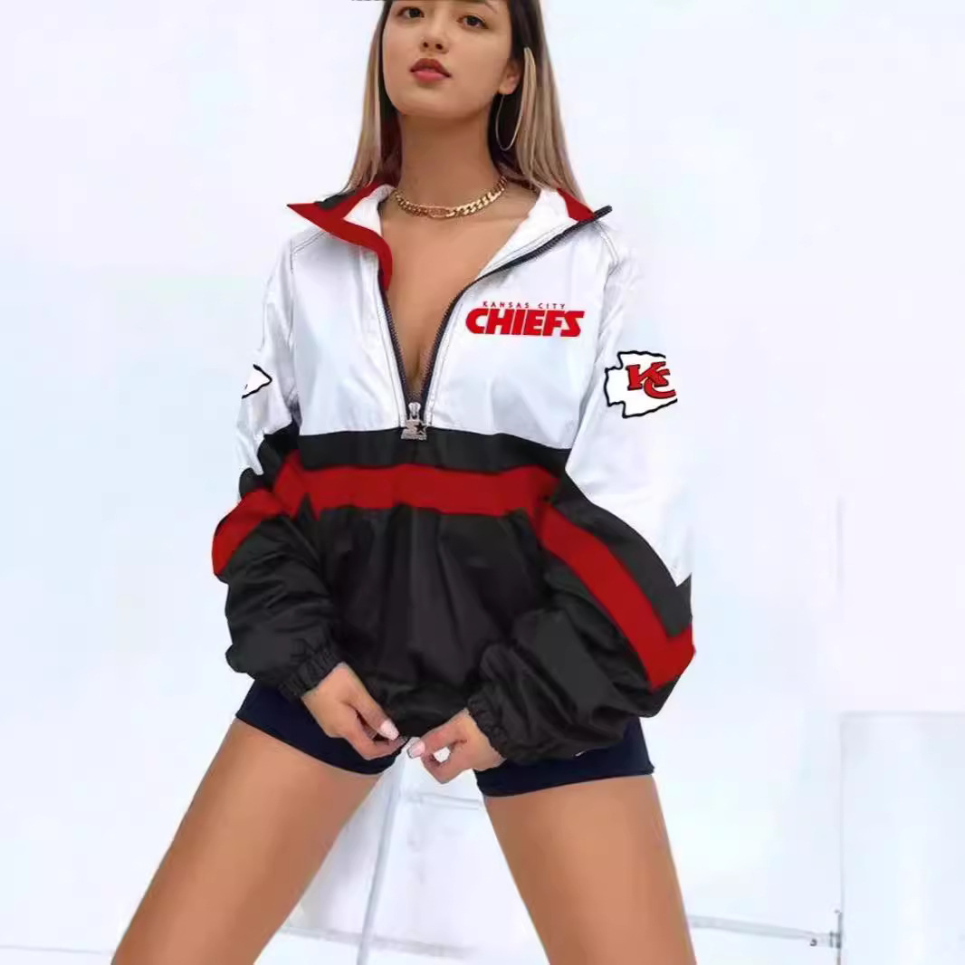ZXPFSL Custom Design Blazer Cloth Polyester Women's Sweater 3D Digital Print Stand Collar Women Street Zipper Polo Shirt Pocket
