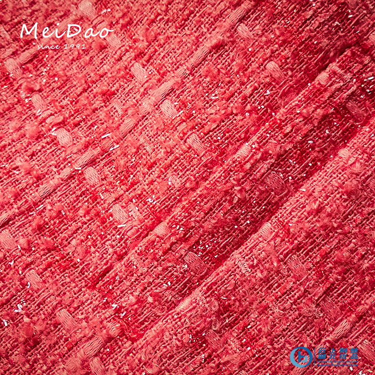 Meidao-010357 Hot Sell New Design Ladies Red Tweed and Collarless Blazer