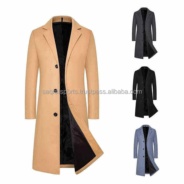 Men Wool Long Coat Detail 7