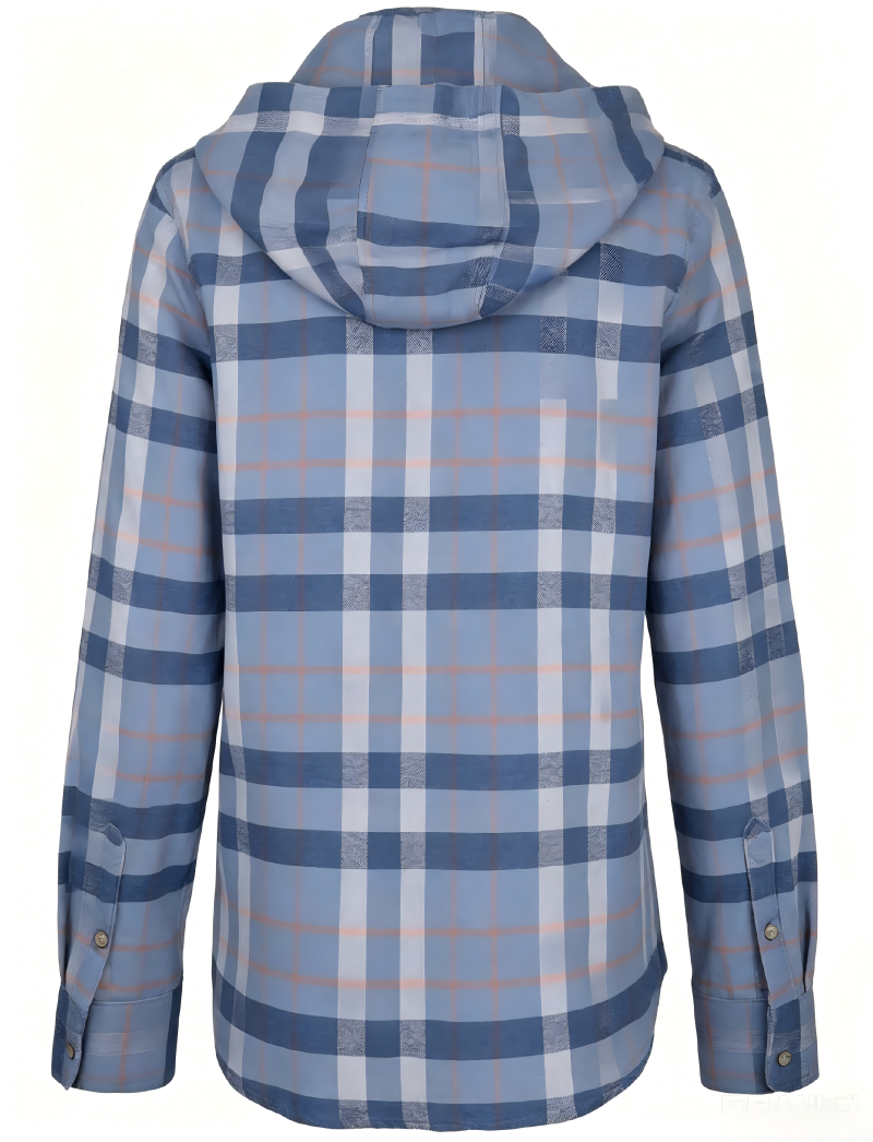 Women's Plaid Button-Down Shirt Collared Long Sleeve Casual Blouse with Chest Pocket V Neck Sweatshirt for Women Pullover Shirts