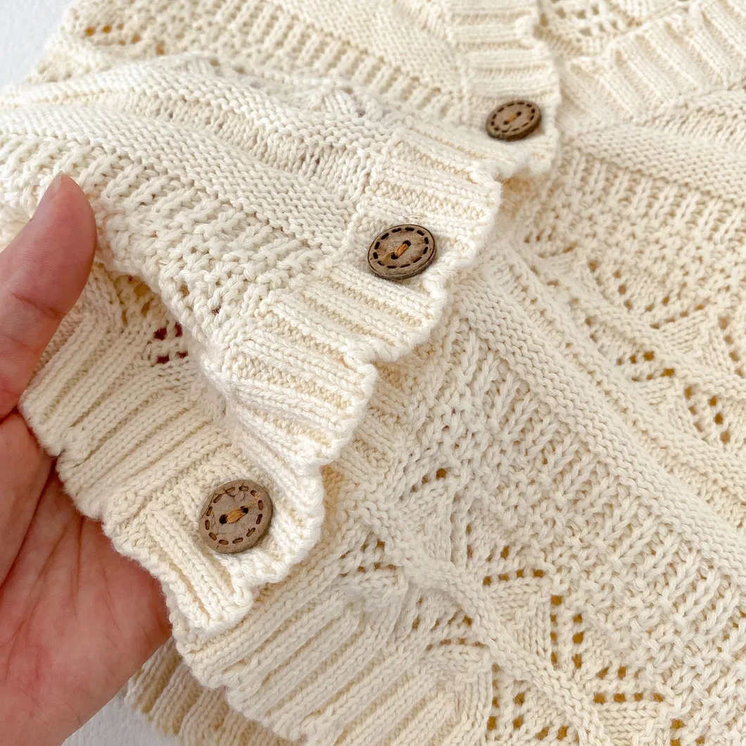 Autumn Infant Kids Boys Girls Sweater Knitwear Spring Clothes Baby Flower V Neck Knitted Cardigan Vest