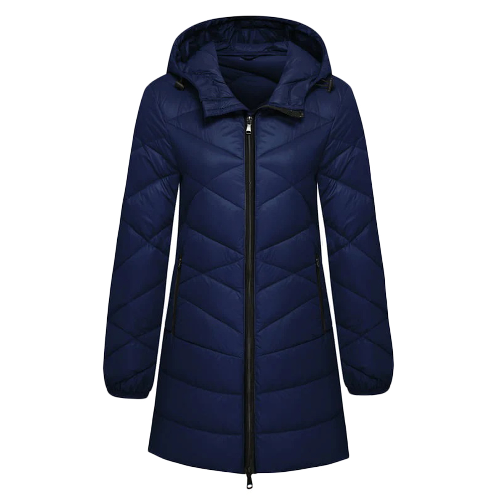 High Quality Palin Black Color Women Long Puffer Coat Customize Logo Breathable Fabric Cotton Filling Ultra Warm Parka Jacket