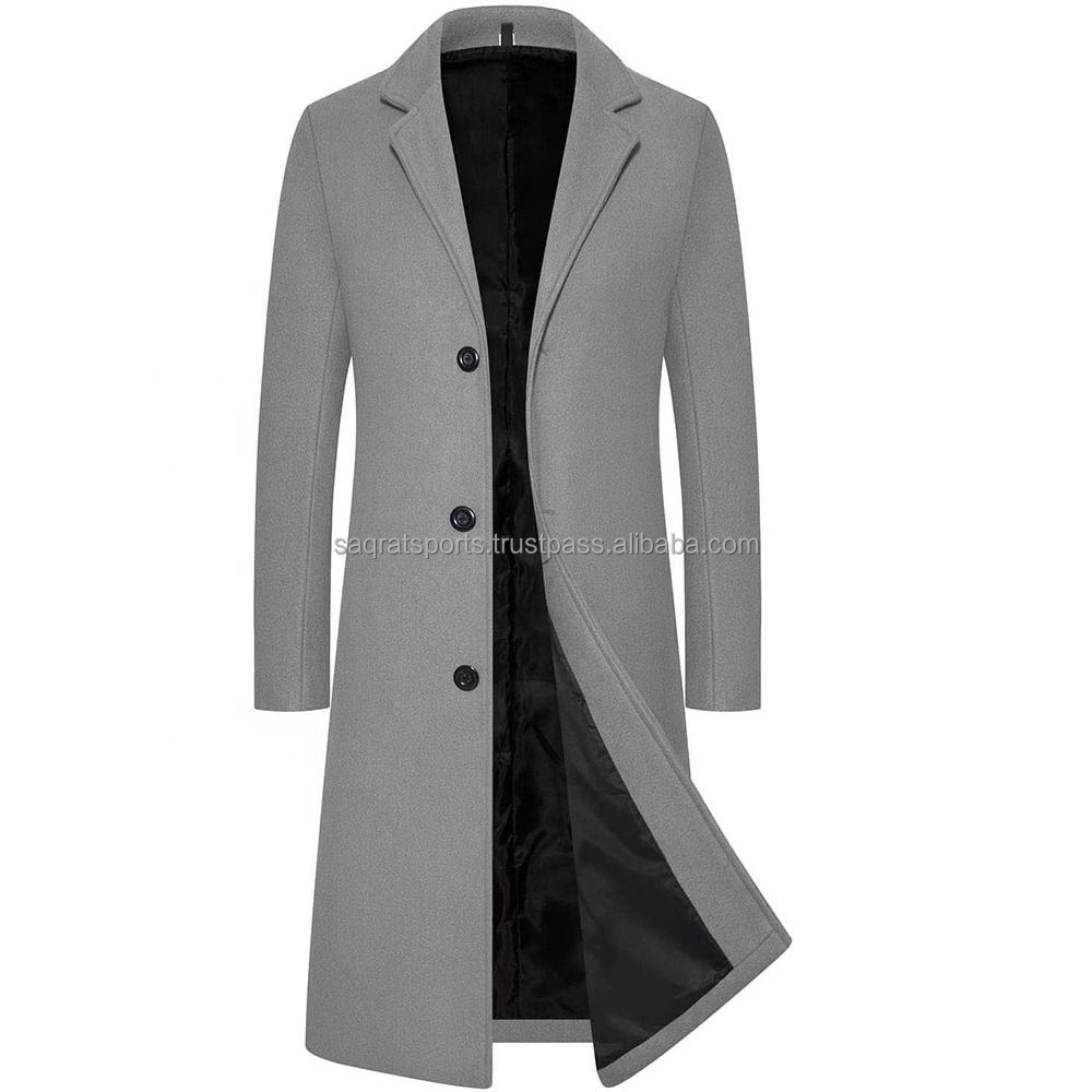 Men Wool Long Coat Detail 2