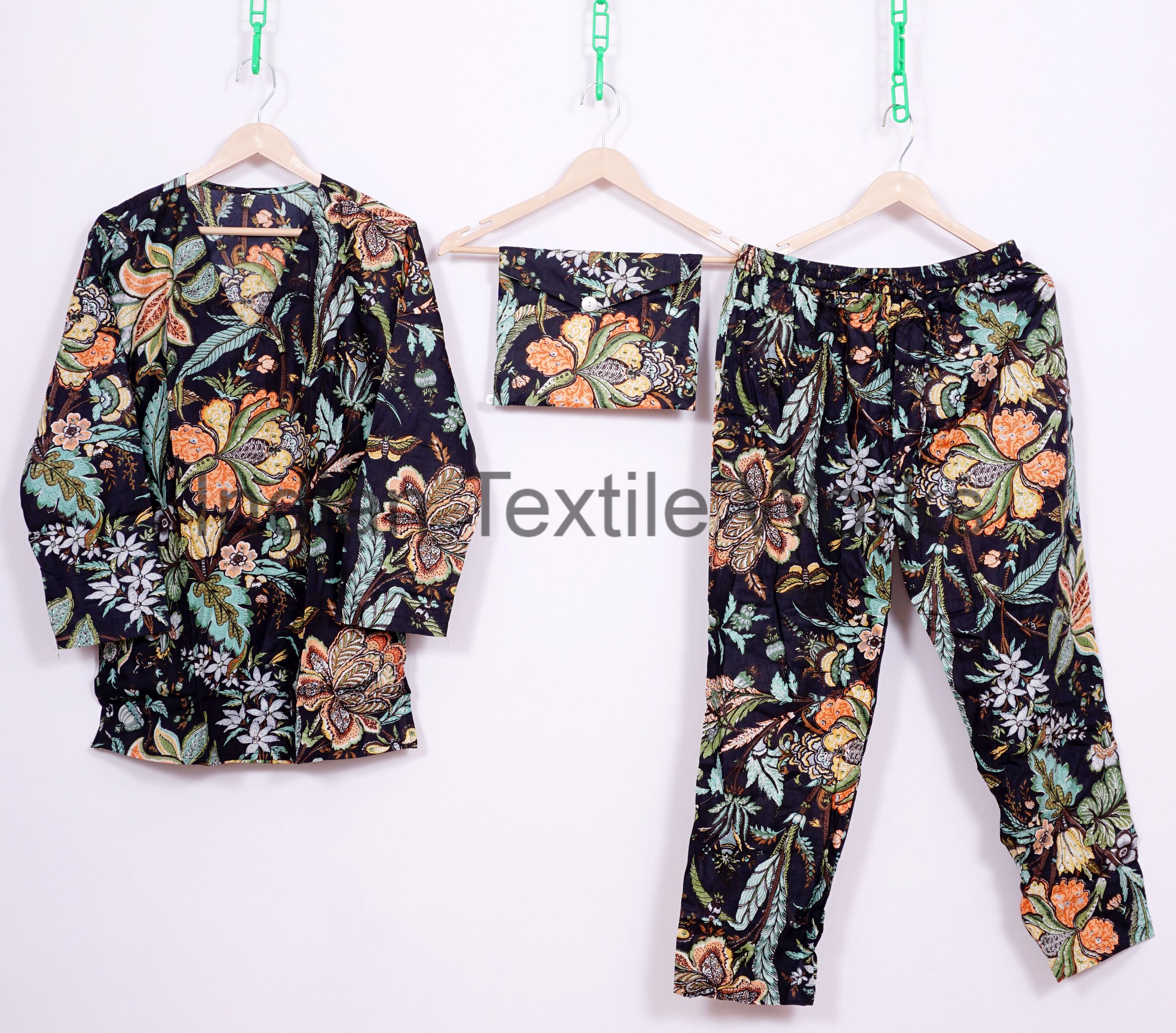 100% Cotton V-Neck Style Pajama Set