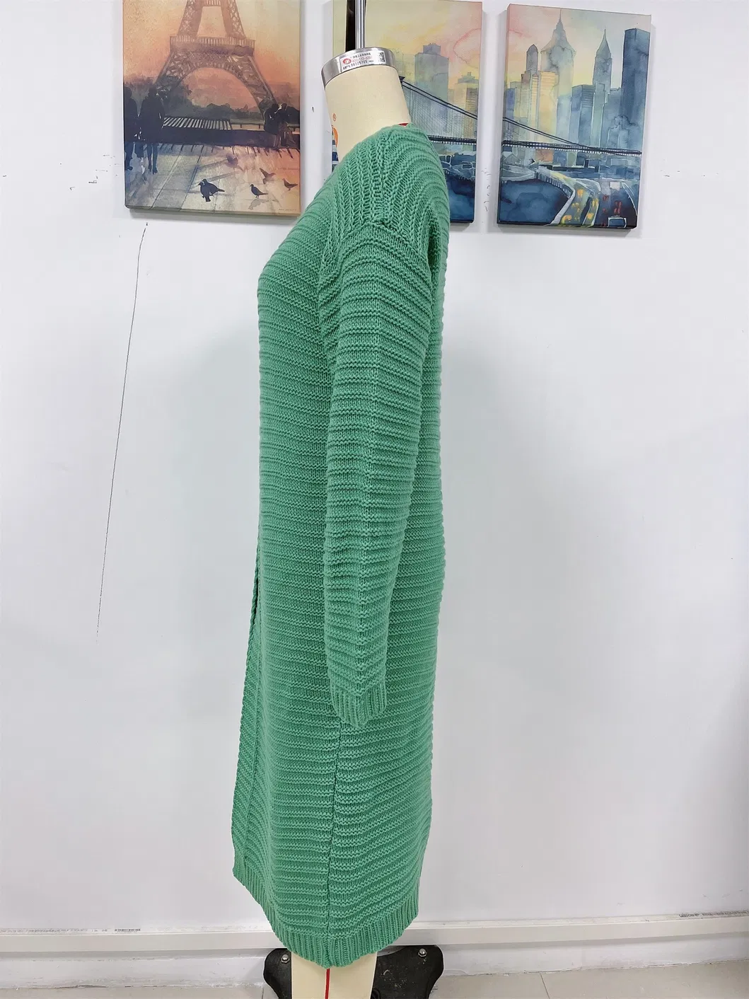 Women Autumn Winter Long Knitwear Casual Classic Solid Color Long Sweater Cardigan