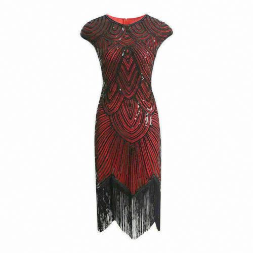 Great Gatsby Flapper Dress for Plus Size 1920s Sequin Fringed Cocktail Party Costume with Empire Waistline Tassel Decoration