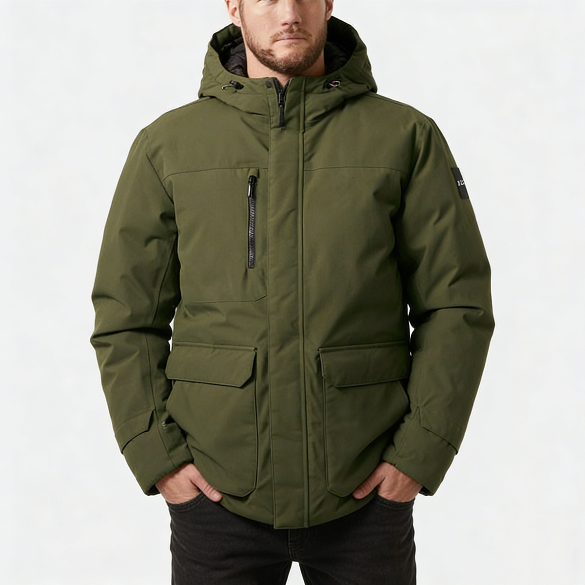 Custom Print Logo 3 In 1 Cotton Down Lined Parka Jacket Hooded High Quality Men Big Pocket Detachable Inner Core Windproof Coat
