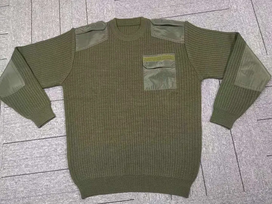 Navy Blue Cardigan-Od Green Jersey-Tactical Acrylic Pullover-Camouflage Wool Sweater