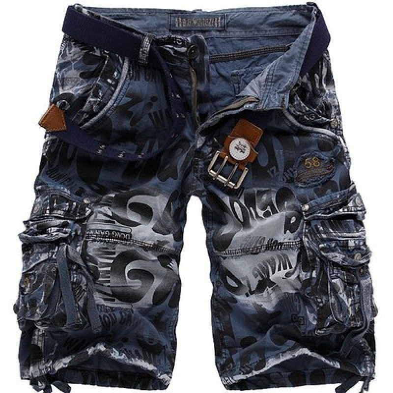 2026 Foreign Trade Cargo Pants New Style Shorts Camouflage Multi-Pocket Workwear Style 5/10 Loose Large Size Zipper Fly Mid