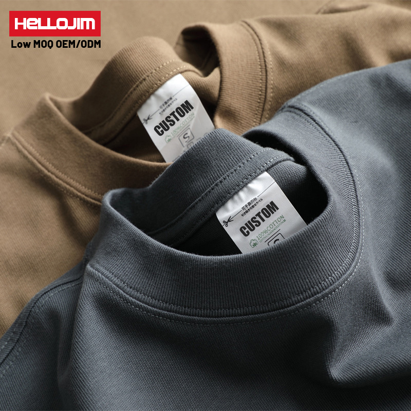 Custom Plain 2025 Luxury Tshirt Heavyweight T-shirt Print Logo Mock Neck Blank T Shirt Oversized Men's T-shirt For Men