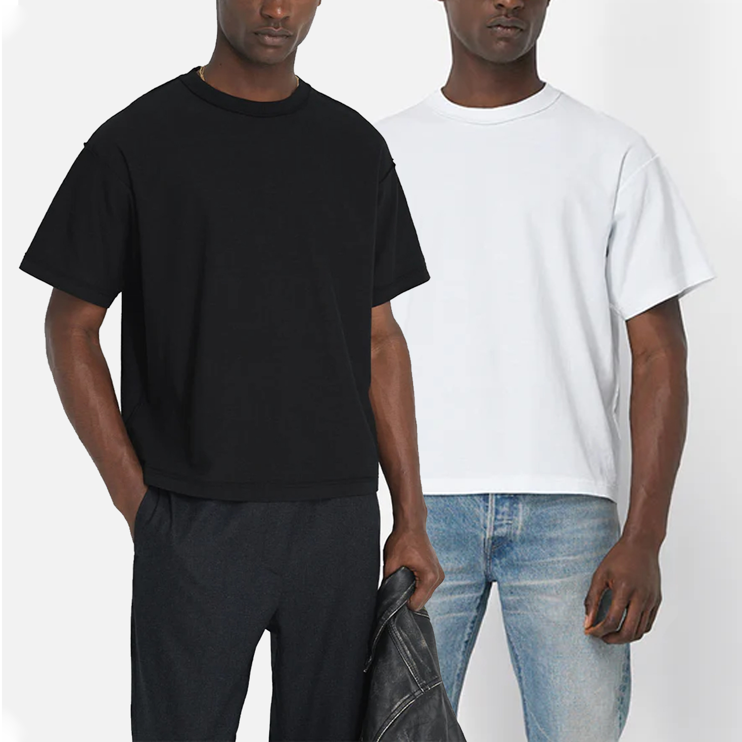 High Quality Cotton Cropped Boxy Fit T-Shirt Heavyweight Oversized Tshirt Custom Print t Shirt for Men