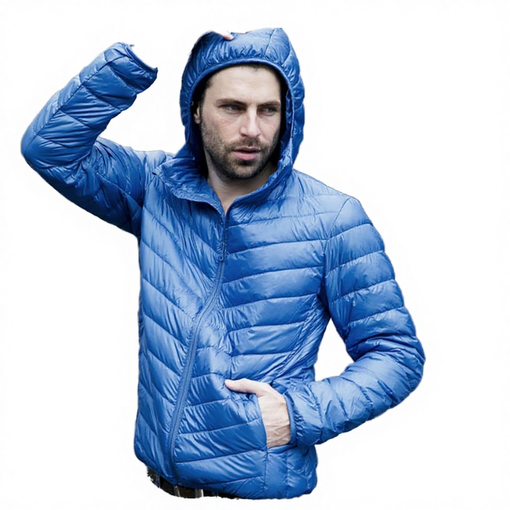Wholesale Men Winter OEM Custom Logo Eco-Friendly 90% Down Thick Lightweight Sport Puffer Hooded Parkas Casual Insulated Jacket