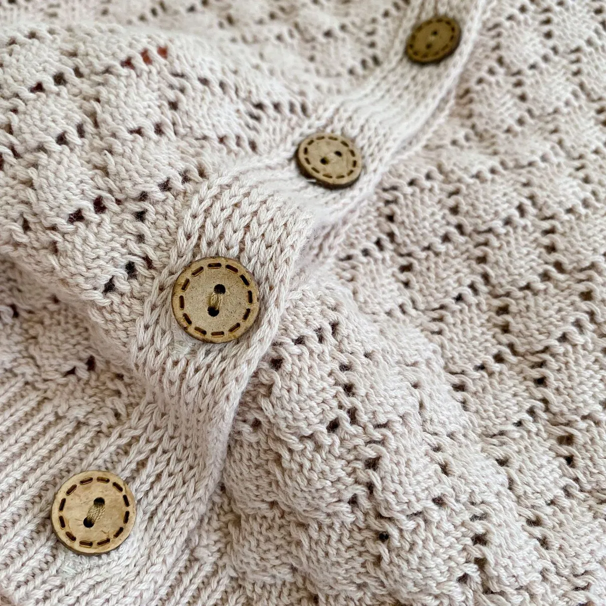 Spring Autumn Boys Girls Baby Fish Scale Knitted Cardigan Cotton Long Sleeve Newborn Sweater