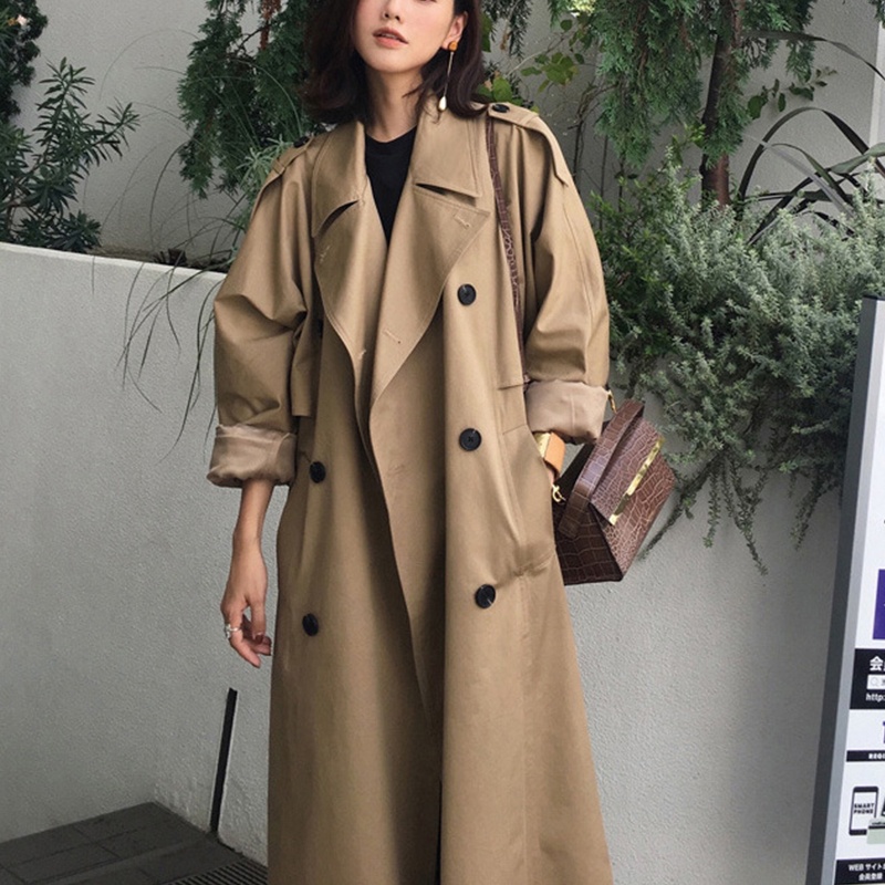 Good Quality Ladies Windproof Jacket With Belt Oversized Windbreaker Spring Coats Long Trench Coat Plus Size Coats