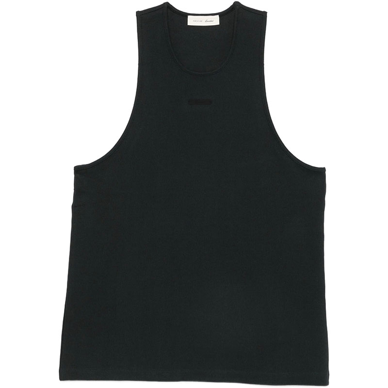 OEM ODM Custom Logo Vintage Men's Tank Top Black Oversized Sleeveless Cotton/Bamboo Fiber Casual O-Neck Discharge Printed
