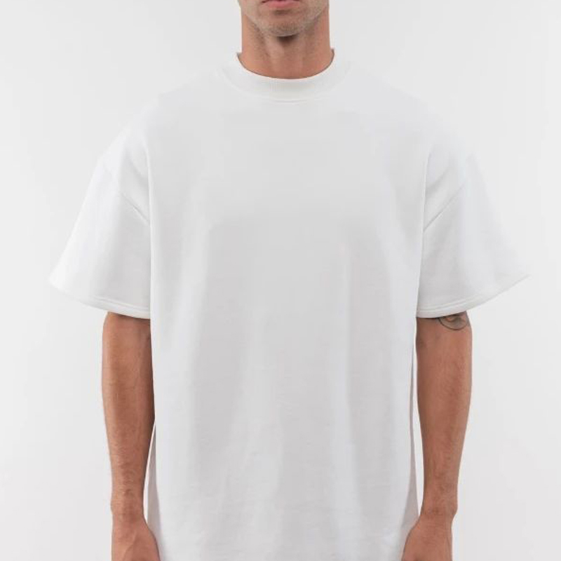 High Quality Men Luxury Custom Heavy 100% Cotton Camisetas Oversize T Shirt Blank Mock Neck Heavyweight Oversized Boxy T Shirt