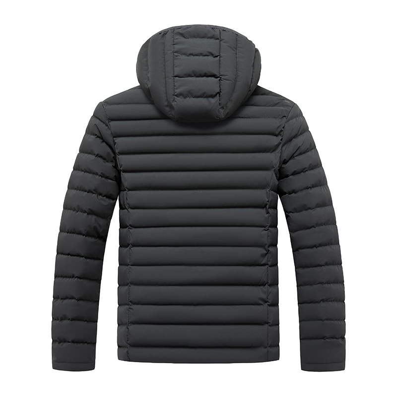Custom Logo Men's Winter Puffer Jacket Windproof Waterproof Bubble Padded Quilted Down Zipper Closure Casual Parka Plus Size