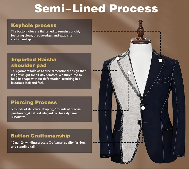 Custom Light Beige Men's Polyester Blazer Fluid Suit Sharp Tailored Fit Elevated Versatility Fit for Business Commuting