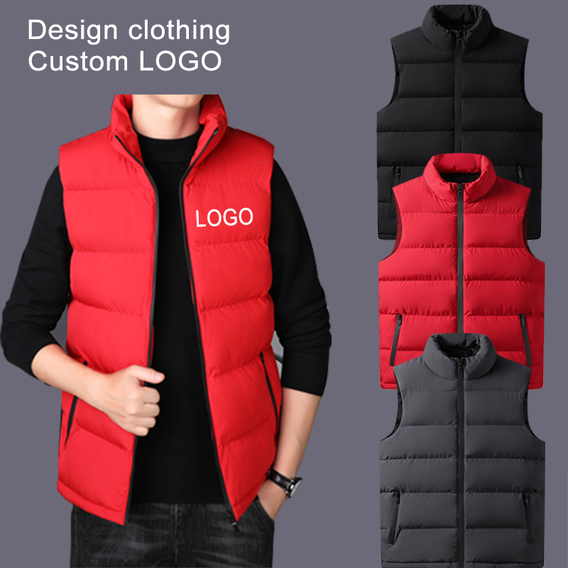 Wholesale Custom Logo Unisex Universal Sleeveless Winter Warm Casual Vest Men's Bubble Vest Top Jacket