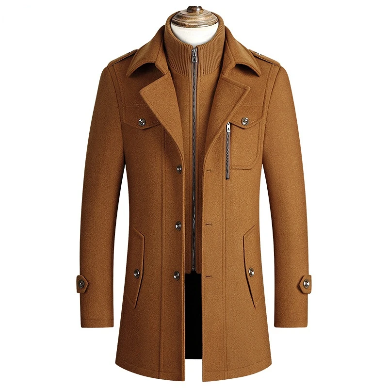 Men's High Quality New Winter Cashmere Overcoat & Wool Blend Trench Coat-Business Casual Style