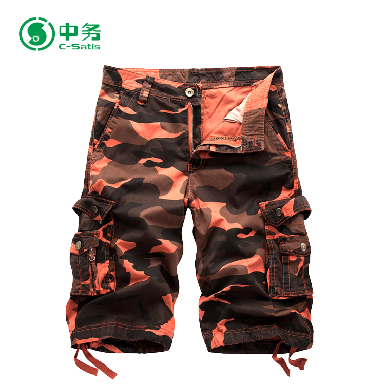 2021 Multi-colored 100 Cotton Classic Relaxed Fit Casual Streetwear Printed Camo Mens Cargo Shorts Pants With 6 Pockets