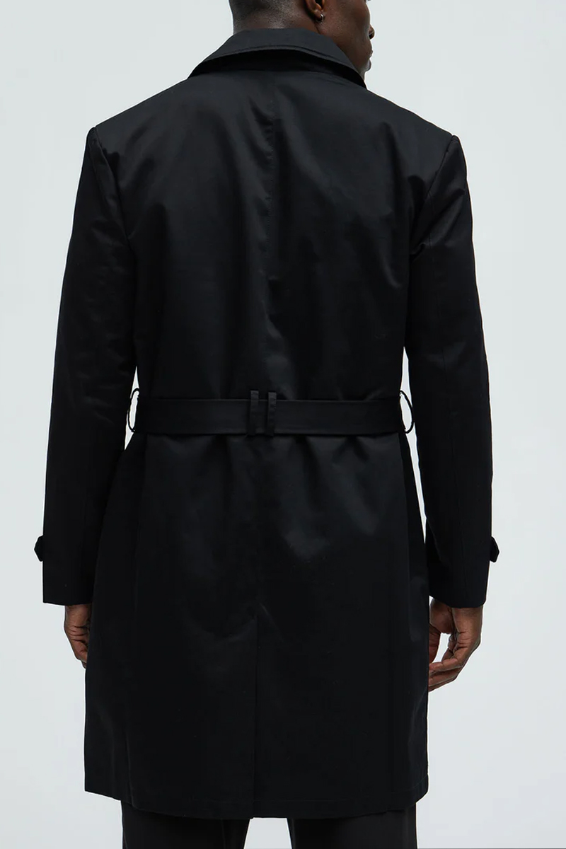 Autumn Winter New Men's Woolen Overcoat Regular Solid Color Standard Thickness Trench Coat Cotton Filled Eco-Friendly Button