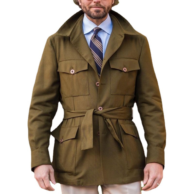 2025 New Spring Men's Trench Coat | Slim Fit Long Lightweight Overcoat | Big Size Men's Casual Jacket