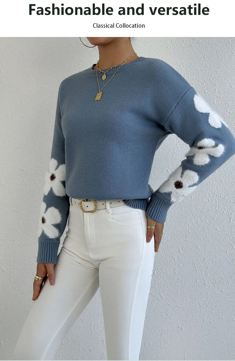 Elegant Floral Jacquard Knitted Cardigan Details
