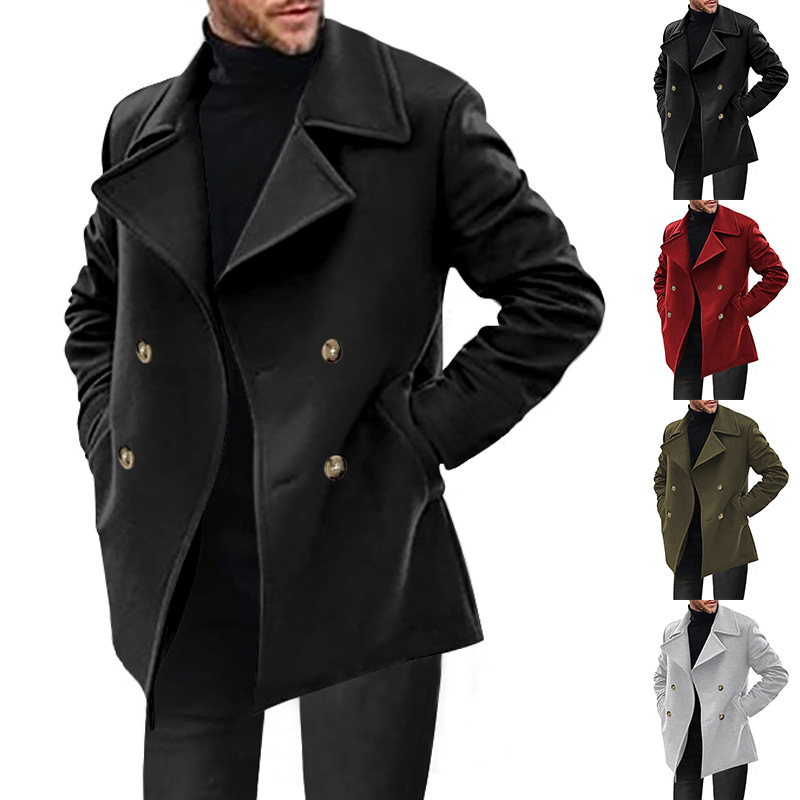 Cross-border Men's Trench Coat 2025 Spring and Autumn Men's Overcoat Mid-length Casual Men's Jacket
