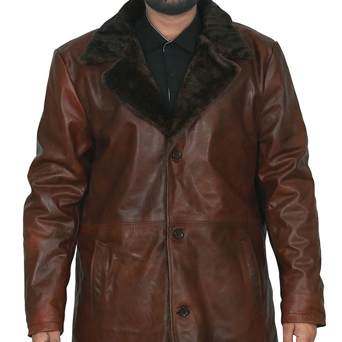 High End Long Fur Lined Leather Trench Coat ODM Factory Luxury Winter Collection for Men