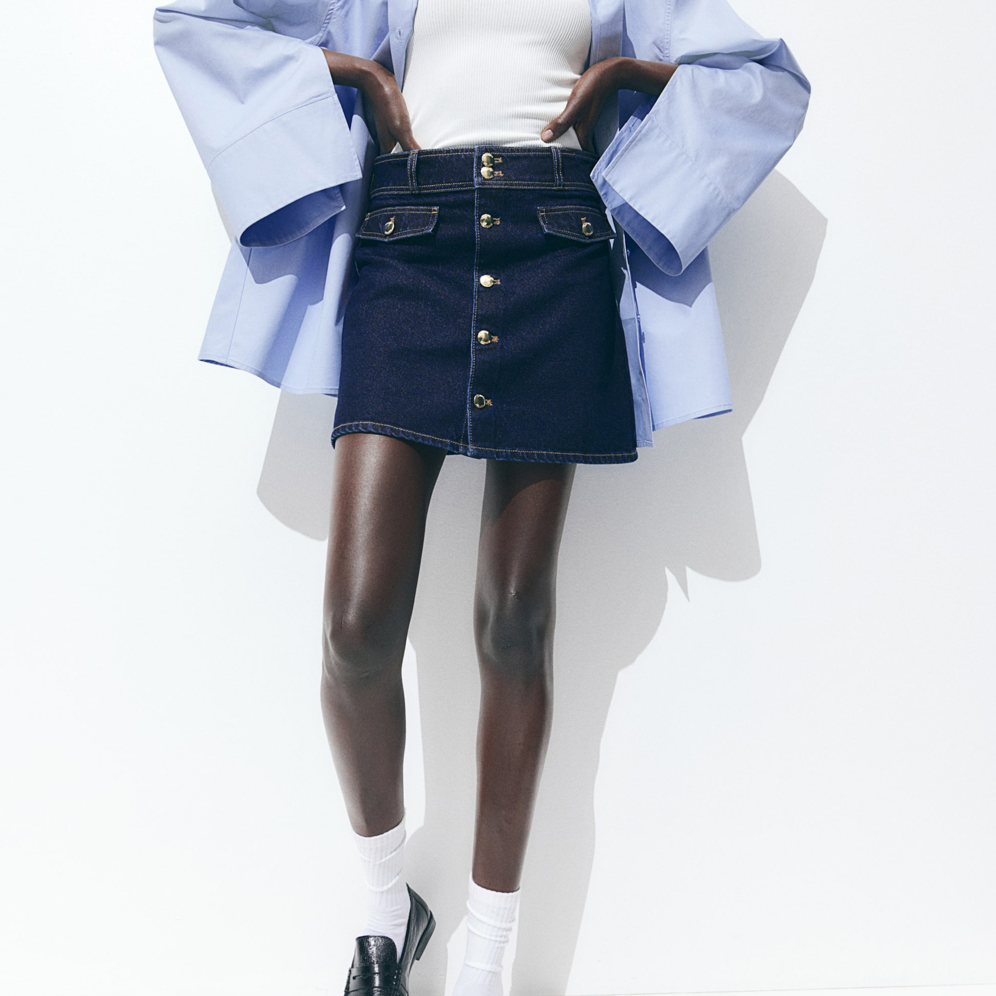 Stylish Women Cotton Denim Skirt Mini Midi Maxi Design Supplier OEM ODM