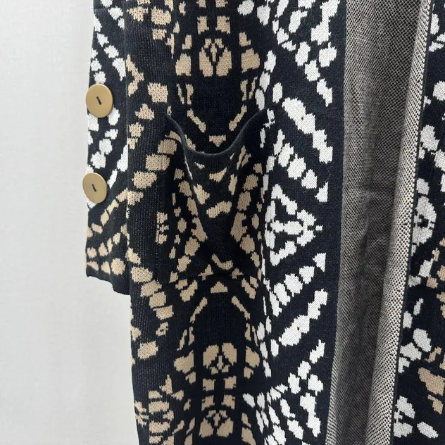Women's Geometric Figure Design Knit Cardigan Coat Sweater