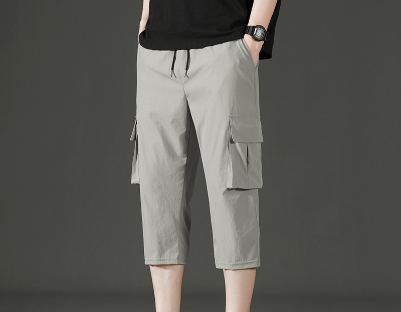 ANSZKTN Summer New Men's Casual Sports Pants Ice Spring Spring on All Sides Fast-drying Trend Cargo Pants Small Running Shorts