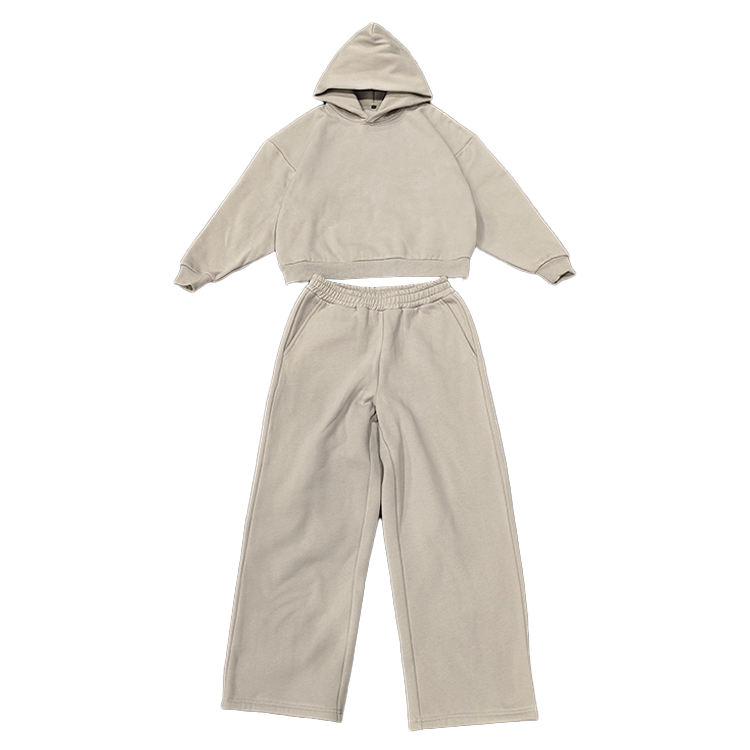Tracksuit Blank 450 Gsm Hoodie Sweatpants 100% Cotton French Terry Trouser Men Hoodies and Sweatshirt Flared Joggers Sets