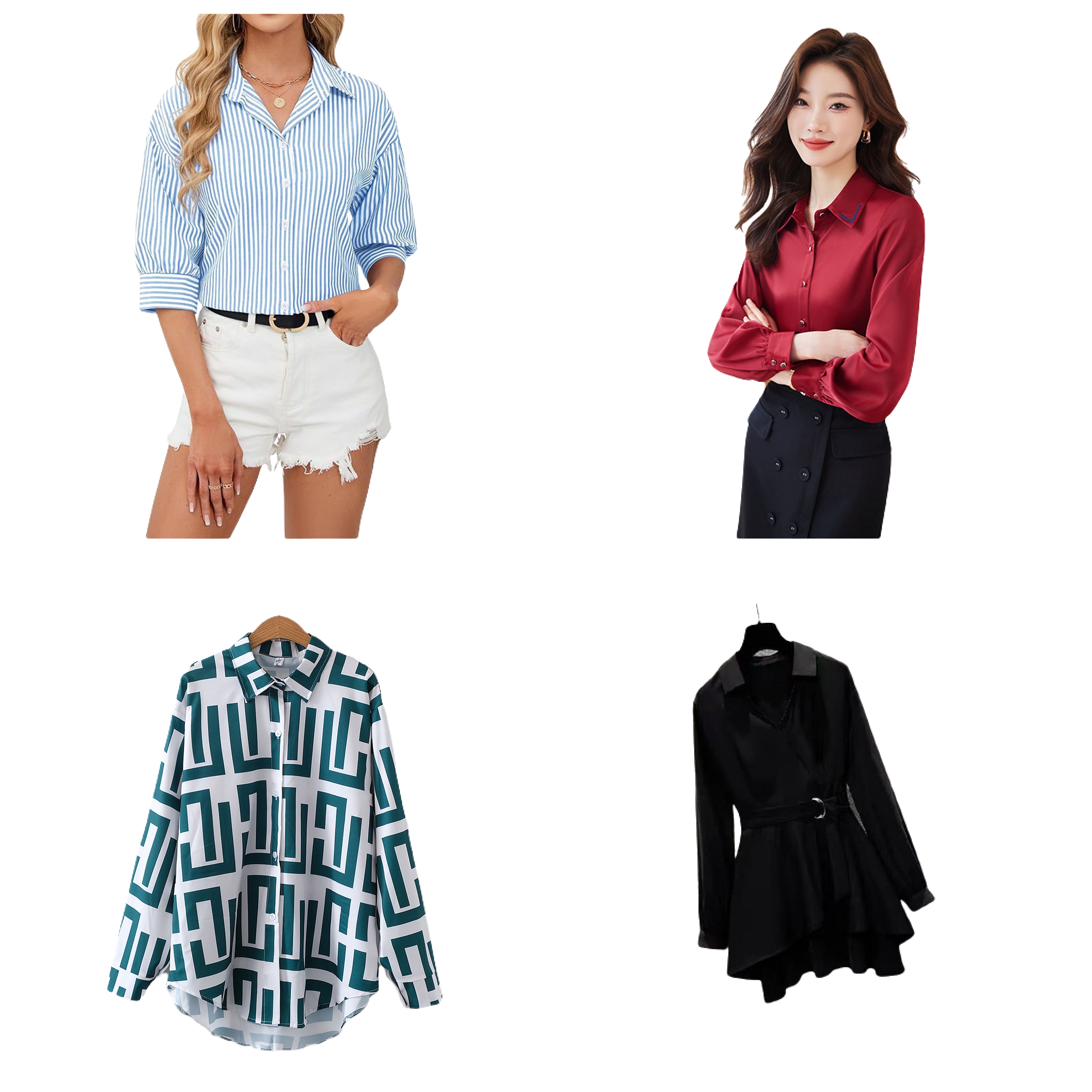 Women's Linen High Street Style Long Sleeve Button Blouse Casual Office Top Fashionable Skinny Fit Moisture Wicking