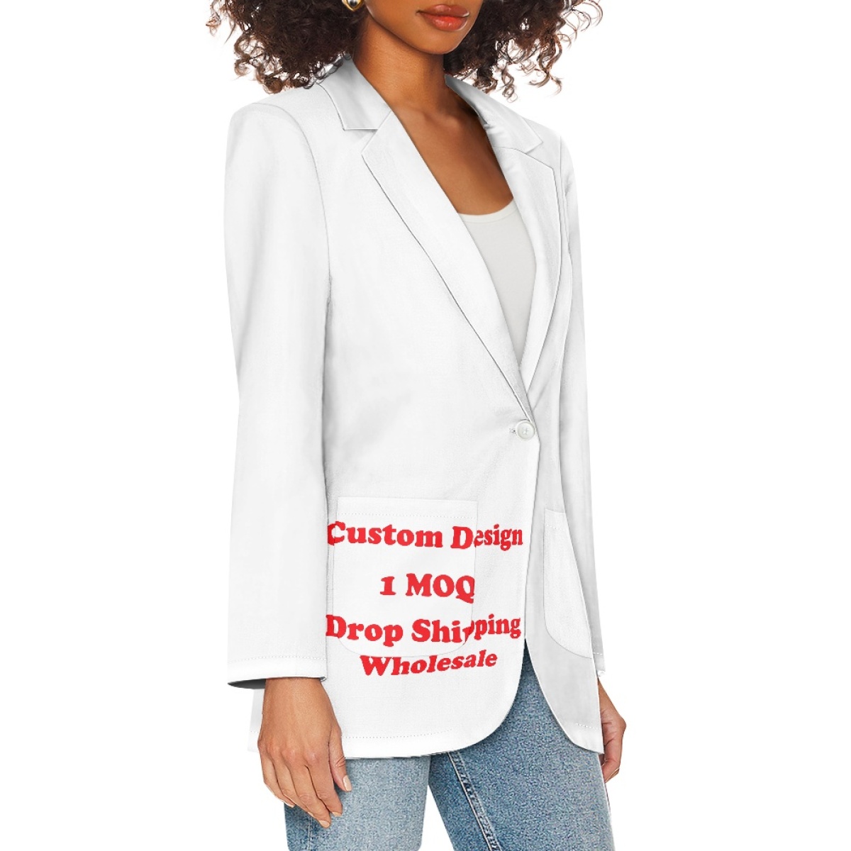 Fashion Work Office Custom Blazers &amp; Suit Jackets With Pockets Casual Long Sleeve Button up Front Dropshipping Clothes Women